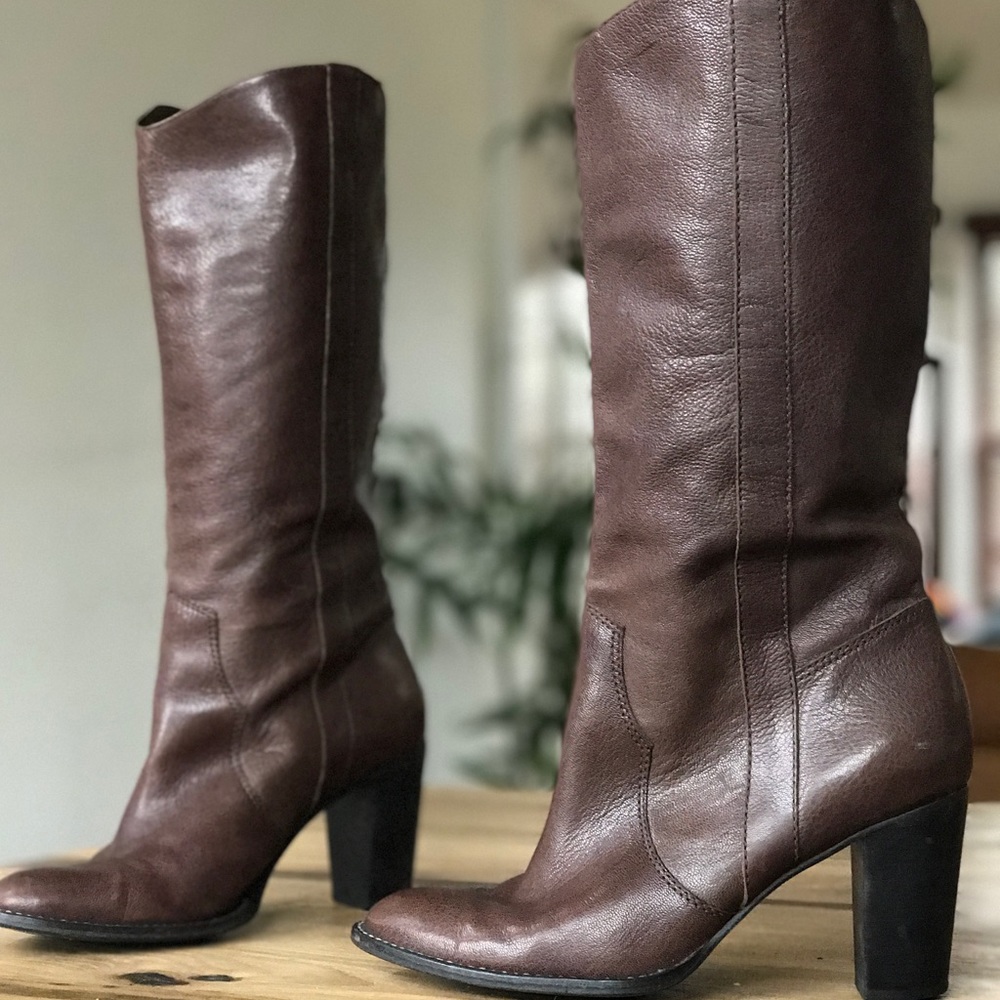 Michael Kors brown leather boots.